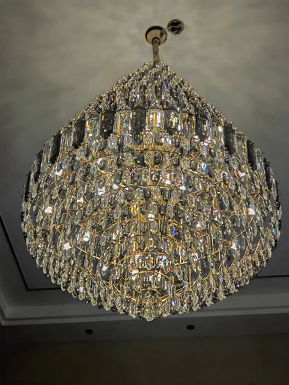 HomeDor Premium Multi-tiered Honeycomb Chandelier for Grand Hall/Staircase/High-ceiling Living Room