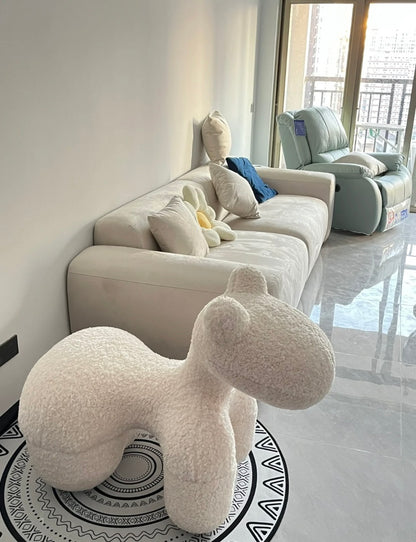 HomeDor Fleece Upholstery Pony Accent Chair