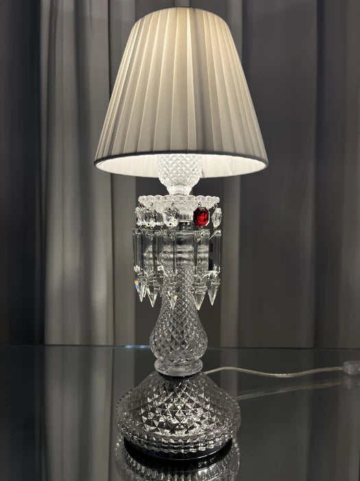 HomeDor Premium Laurel Vintage Luxury Lampshade Table Lamp in Black/White