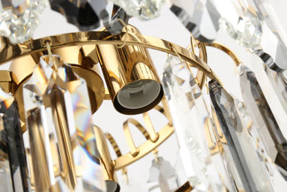 HomeDor Premium Modern Smoky Gray&Clear Crystal Table Lamp