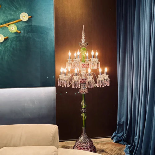 HomeDor Luxury Colorful 18-Light Crystal Floor Lamp