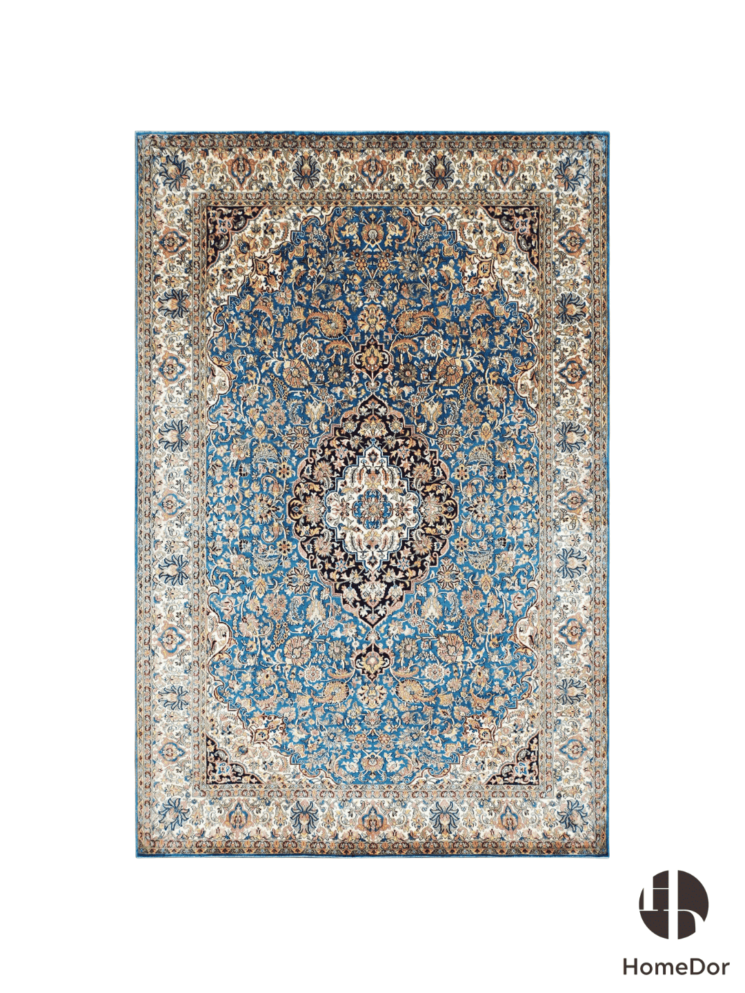 Kashmir Handmade Mulberry Silk Blue Rug 120cmX180cm