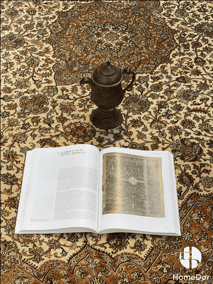 Kashmir_Handmade_Mulberry_Silk_Brown_Floral_Medallion_Rug34