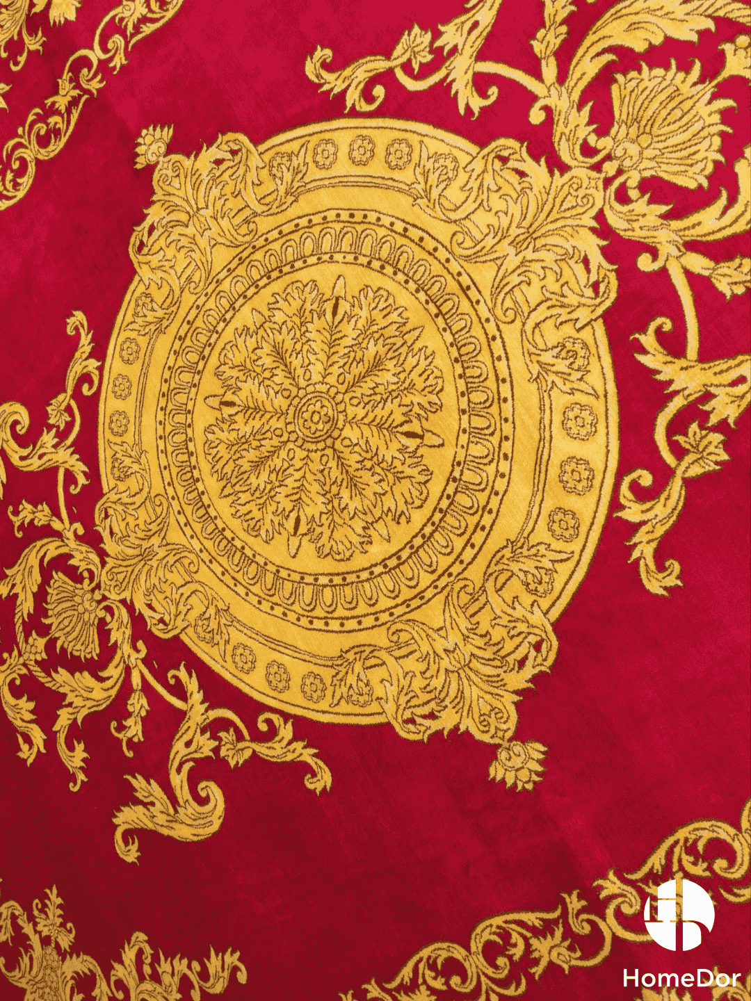 Kashmir Handmade Mulberry Silk Red & Gold Medallion Rug 188cm × 272cm2