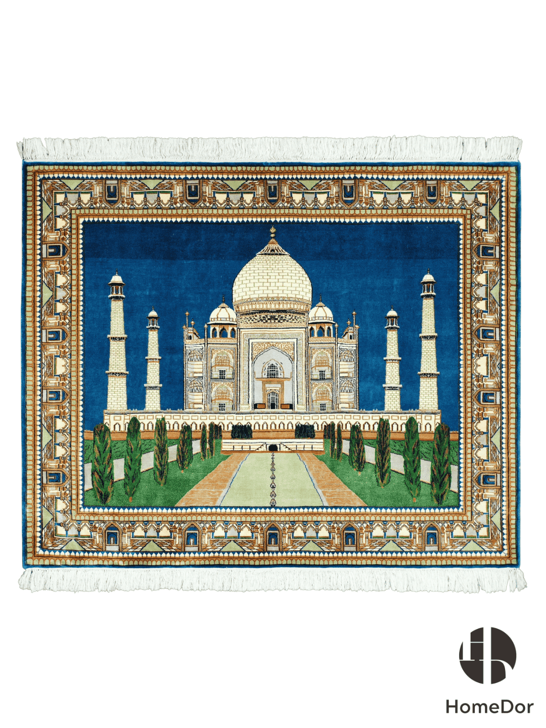 Kashmir Handmade Mulberry Silk Taj Mahal Rug 125cm × 150cm
