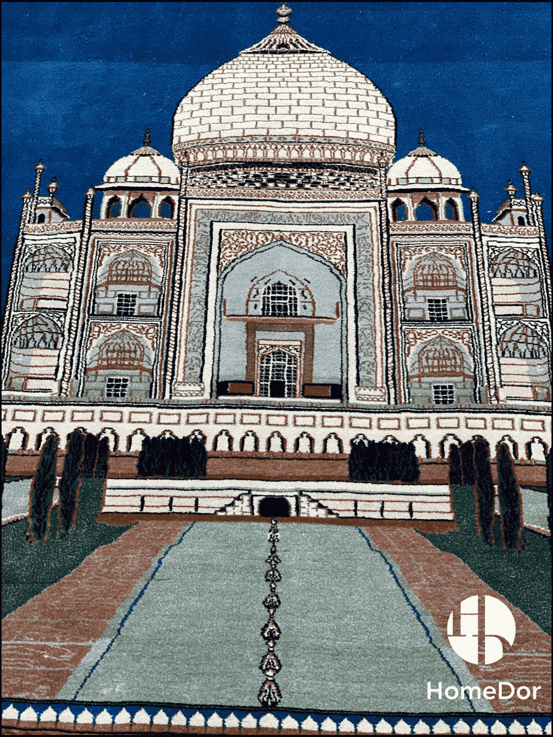 Kashmir Handmade Mulberry Silk Taj Mahal Rug 125cm × 150cm4