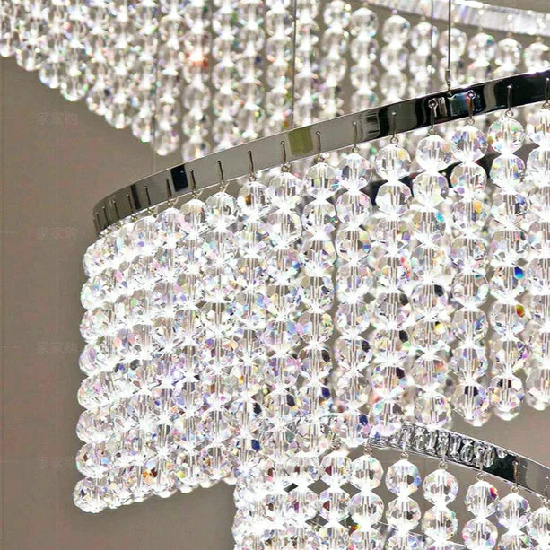 HomeDor Luxury 11/17 Rings Tassel Beads Extra Large Chandelier