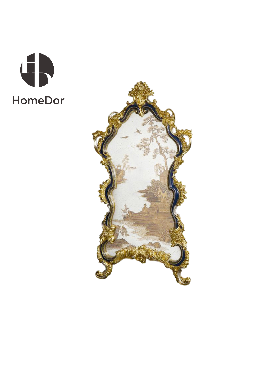 The gold frame and landscape details add timeless vintage charm to any interior.