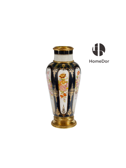 Luxury Floral Porcelain Gold Trimmed Table Vase