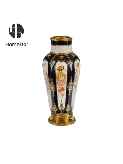 Luxury Floral Porcelain Gold Trimmed Table Vase1