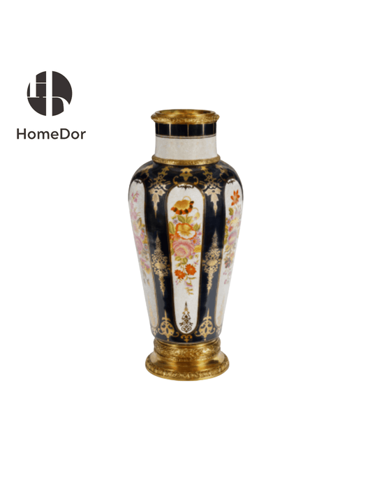 Luxury Floral Porcelain Gold Trimmed Table Vase1