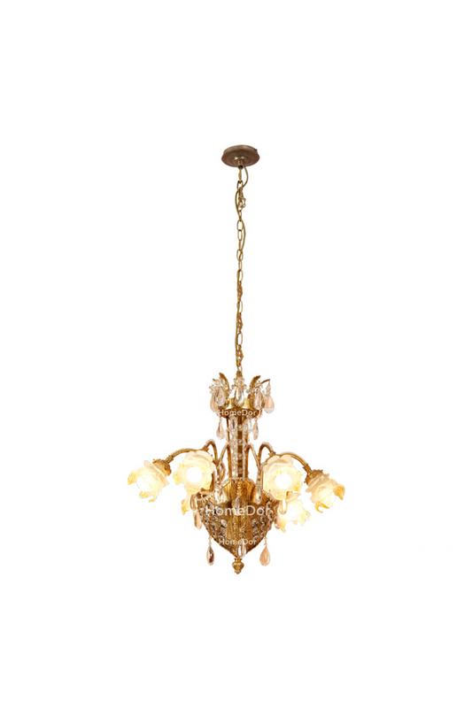 HomeDor × FH&Home | Baroque Floral Glass Crystal Chandelier for Palace