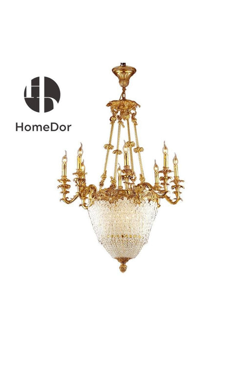 HomeDor-HomeDor × FH&Home | Baroque Empire Crystal Basket Chandelier-Chandeliers-D90 cm × H130 cm-Warm Light-