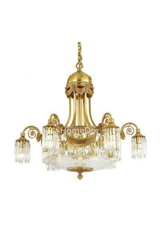 HomeDor × FH&Home | Vintage Baroque Brass Chandelier