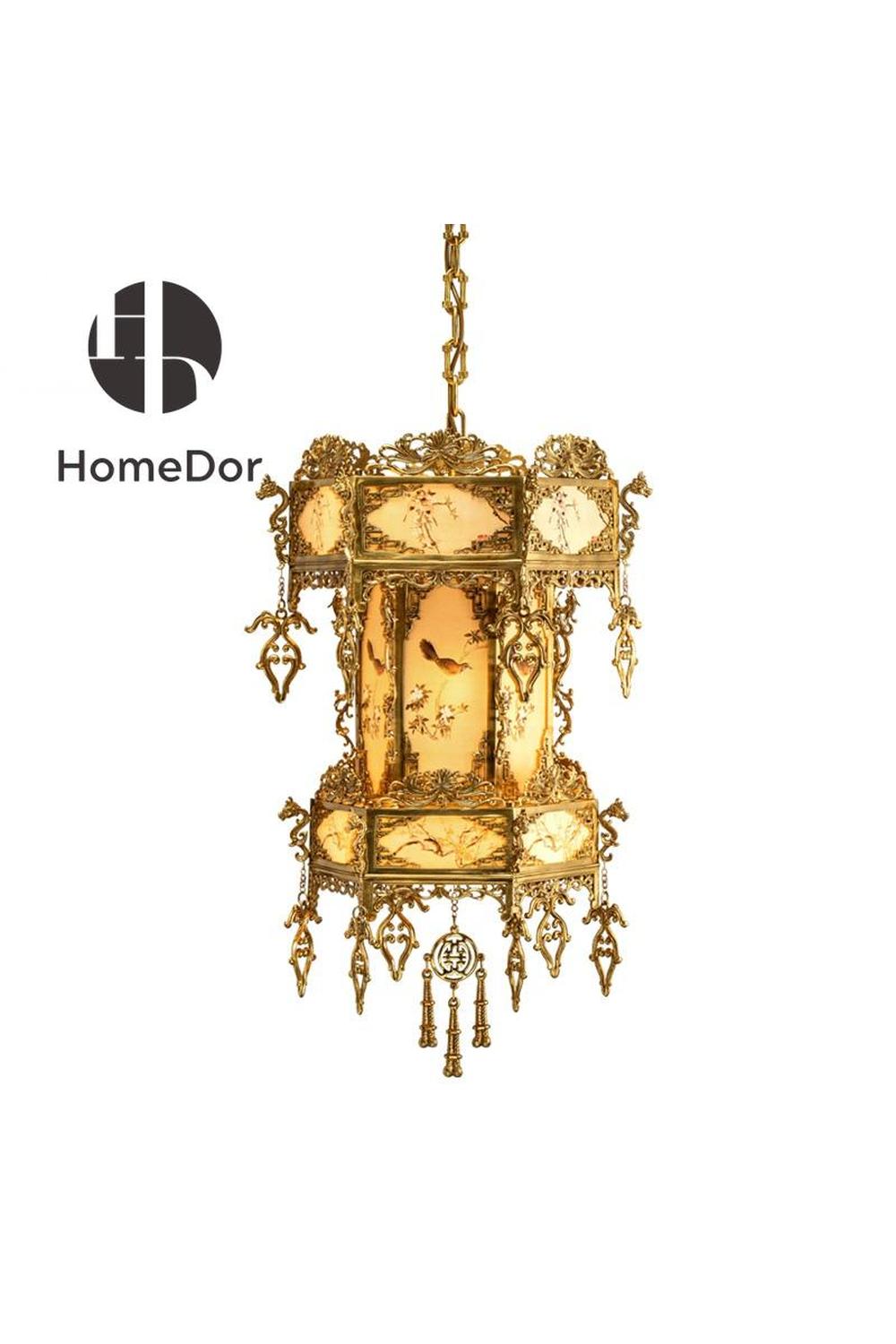HomeDor-HomeDor × FH&Home | Opulent Ming-Qing Imperial Style Chandelier-Chandeliers-L48 × W48 × H75 cm-Warm Color-