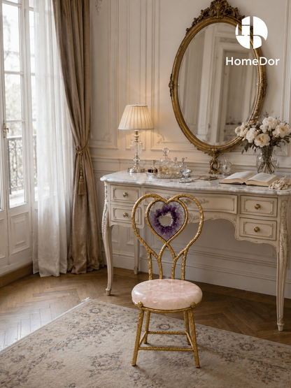 Heart‑Shaped Amethyst Geode Chair
