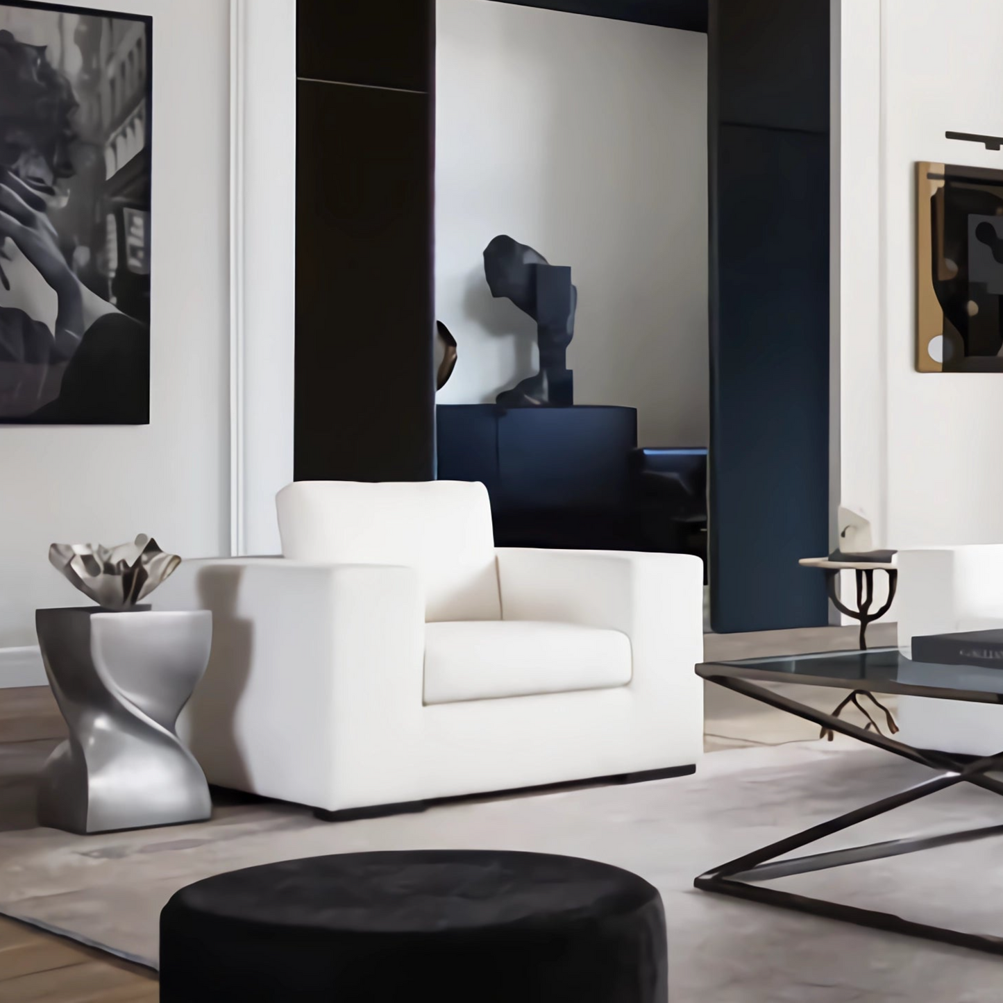 HomeDor Minimalist White Sofa