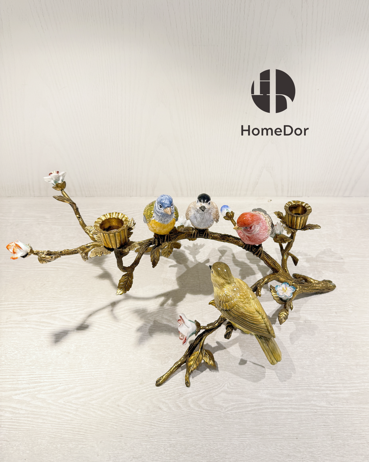 Chinoiserie Birds on Branch Candle Holder – HomeDor