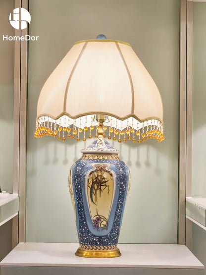 HomeDor × FH&Home | Opulent Azure Palace Blue Avian Floral Decor Set