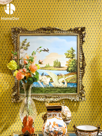 This wall decor featuring fade-resistant detailing and a luxuriously weighty metal frame, this piece brings romantic, vintage-inspired refinement to any interior space.