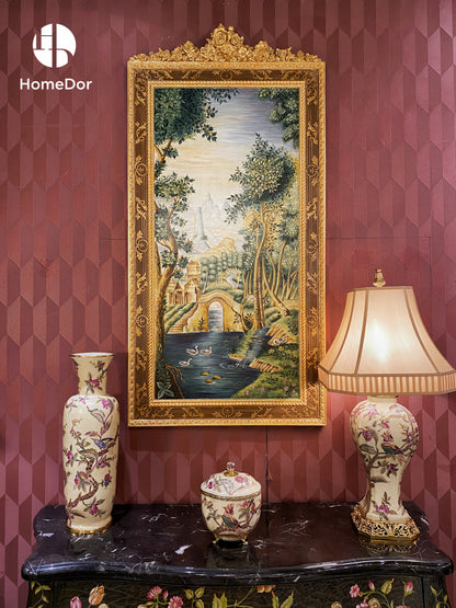 HomeDor × FH&Home | Ornate Frame Pastoral Landscape Wall Art