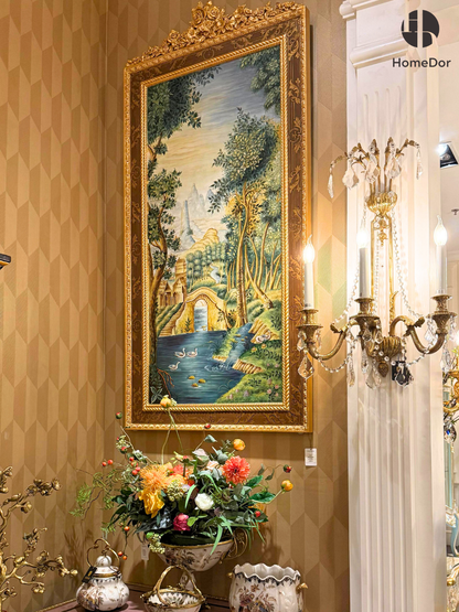 HomeDor × FH&Home | Ornate Frame Pastoral Landscape Wall Art