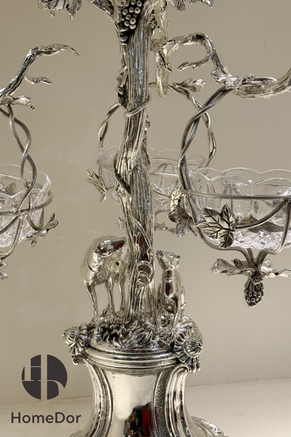 HomeDor × FH&Home | Elegant Rococo Decorative Fruit Platter with Grape Vine