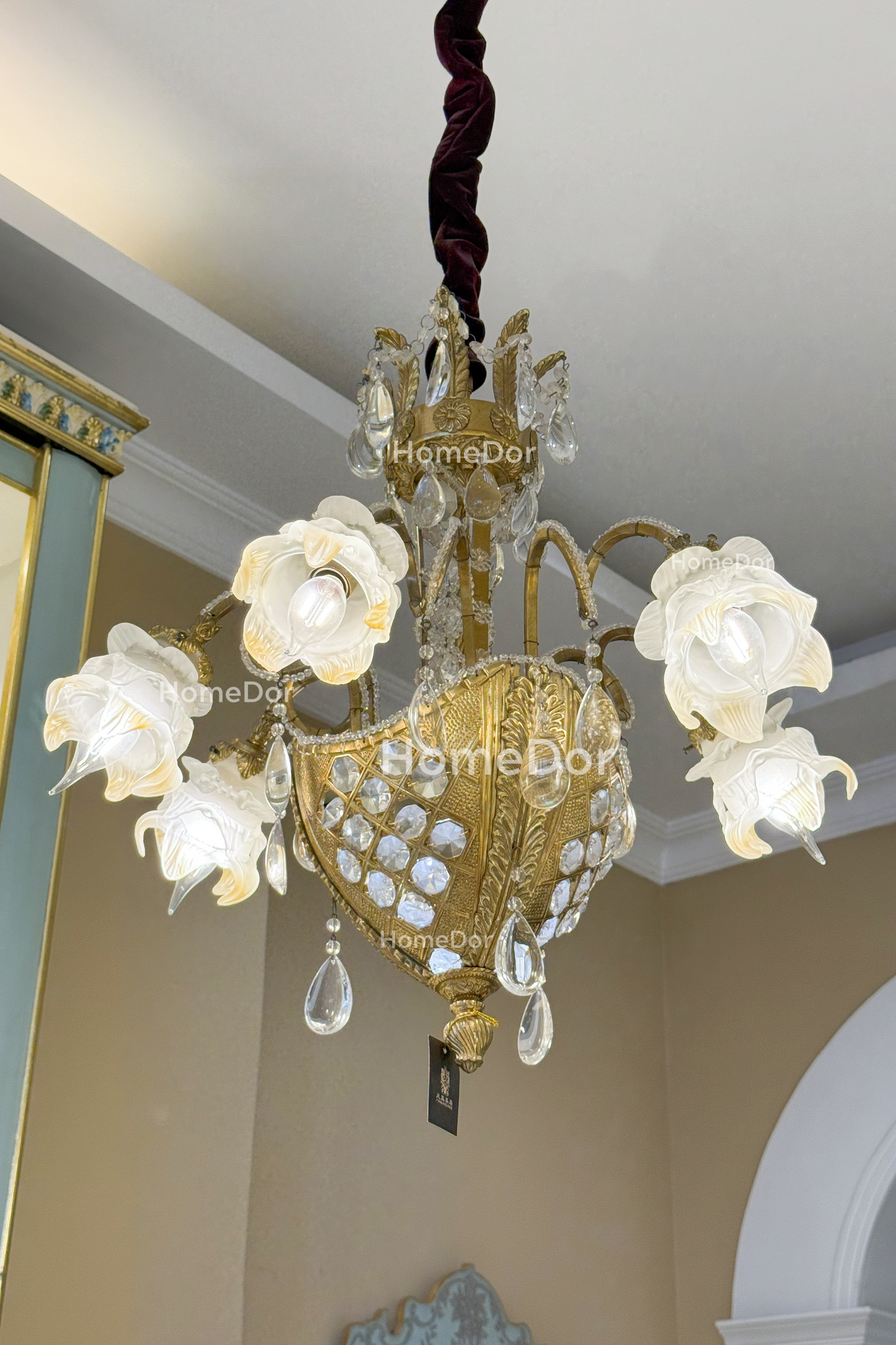HomeDor × FH&Home | Baroque Floral Glass Crystal Chandelier for Palace