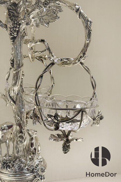 HomeDor × FH&Home | Elegant Rococo Decorative Fruit Platter with Grape Vine