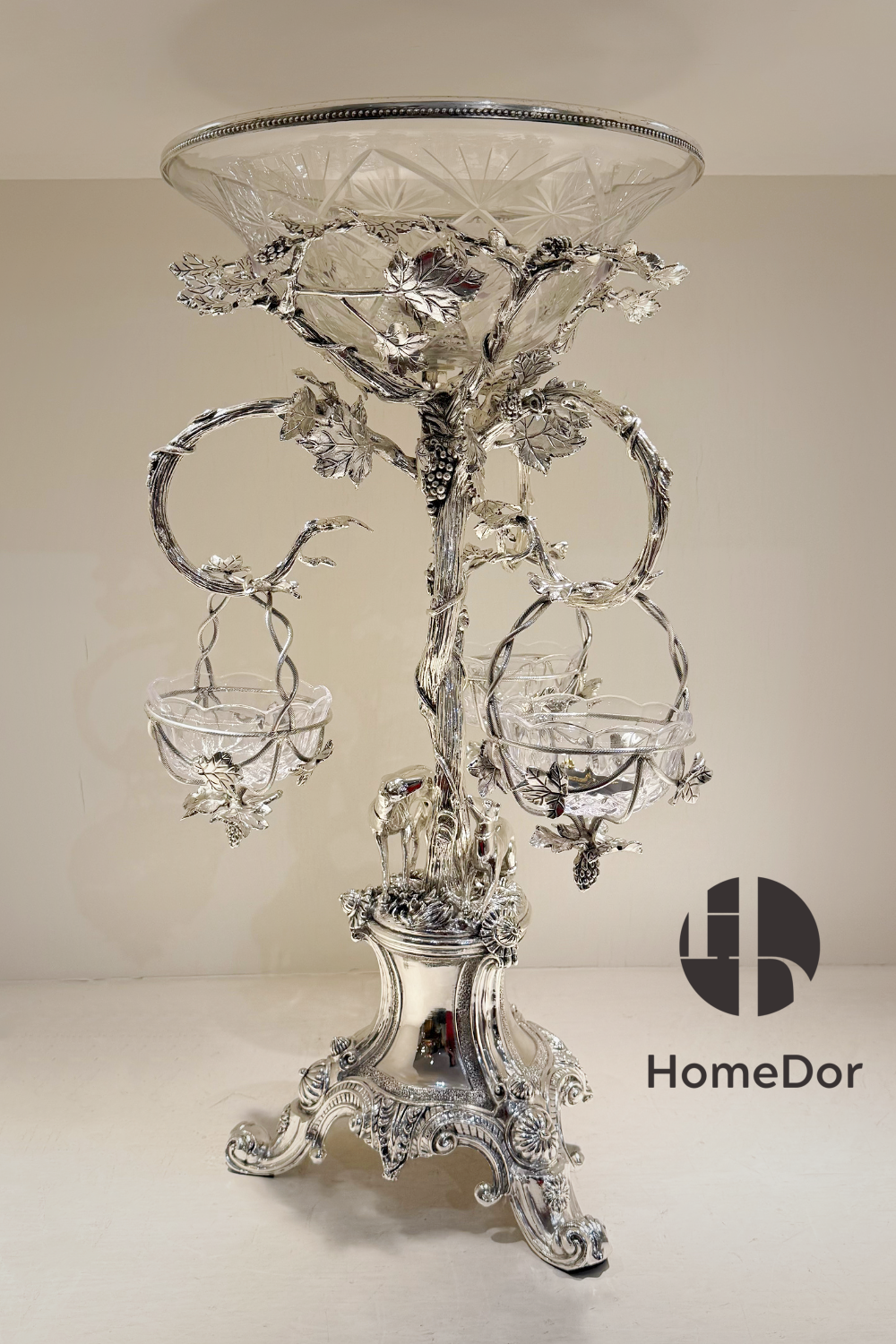 HomeDor × FH&Home | Elegant Rococo Decorative Fruit Platter with Grape Vine