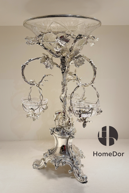 HomeDor × FH&Home | Elegant Rococo Decorative Fruit Platter with Grape Vine