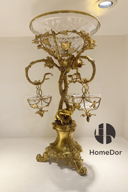 HomeDor × FH&Home | Elegant Rococo Decorative Fruit Platter with Grape Vine