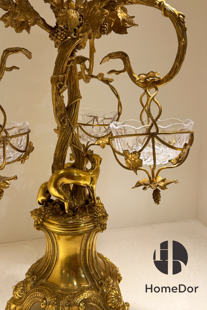 HomeDor × FH&Home | Elegant Rococo Decorative Fruit Platter with Grape Vine