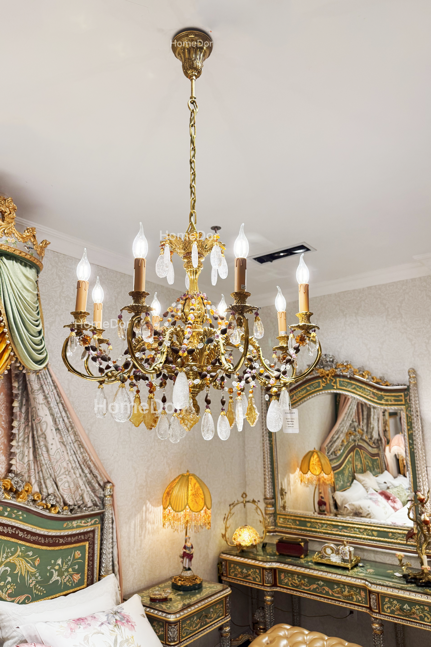 HomeDor × FH&Home | Ornate Vintage Brass Chandelier