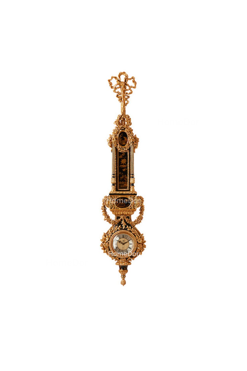 HomeDor × FH&Home | Baroque-inspired Long-shaped Wall Clock with Ornate Patterns