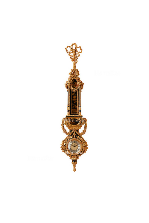 HomeDor × FH&Home | Baroque-inspired Long-shaped Wall Clock with Ornate Patterns