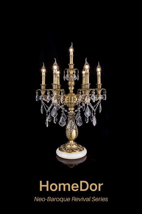 HomeDor Neo-Baroque Revival Series Luxury Brass Table Lamp