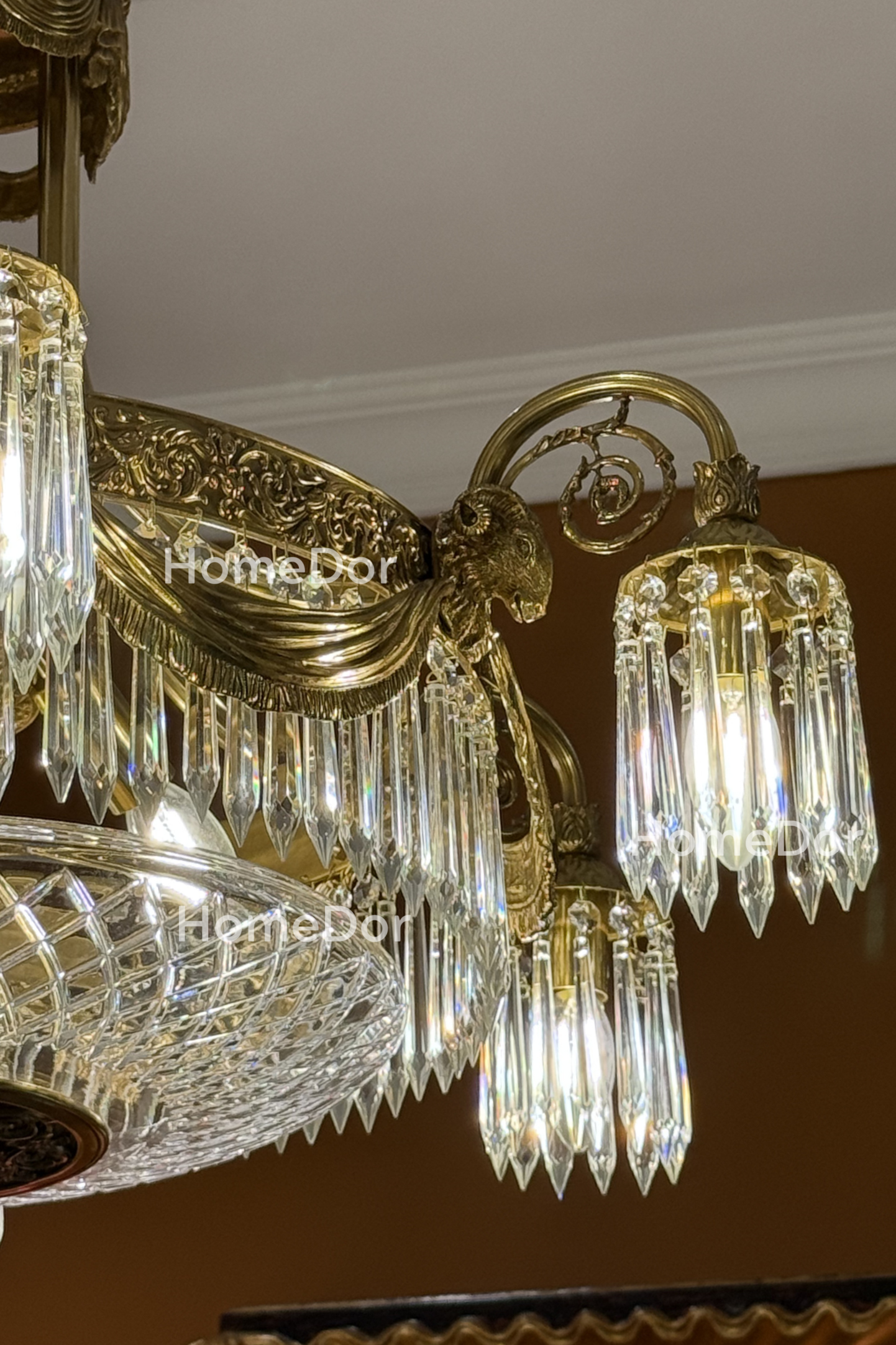HomeDor × FH&Home | Vintage Baroque Brass Chandelier
