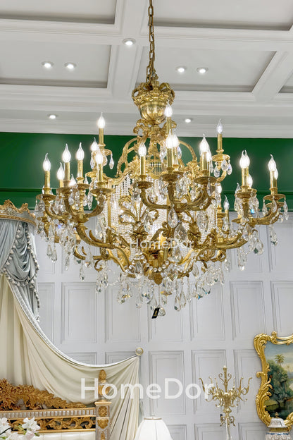 HomeDor × FH&Home | Golden Opulence Phoenix Crown Crystal Chandelier