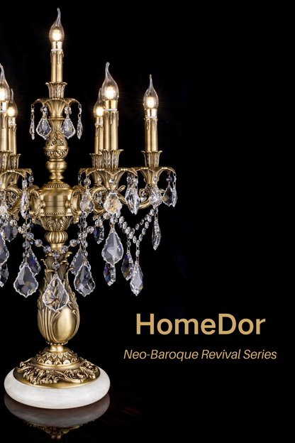 HomeDor Neo-Baroque Revival Series Luxury Brass Table Lamp
