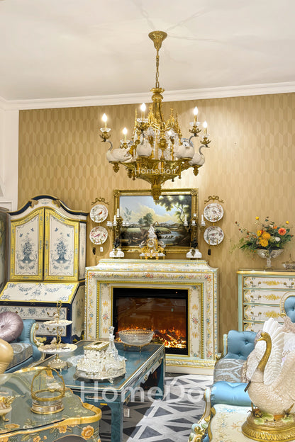 HomeDor × FH&Home | Baroque Elegance Porcelain Swan Chandelier