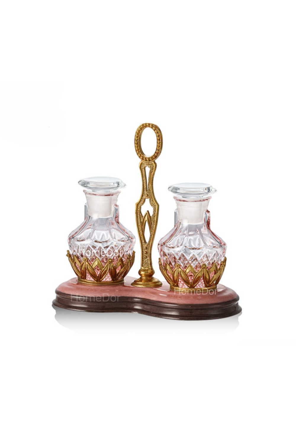 HomeDor × FH&Home | Ornate Crystal Pink Condiment Bottle Duo