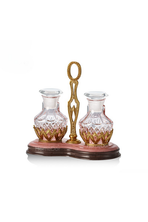 HomeDor × FH&Home | Ornate Crystal Pink Condiment Bottle Duo