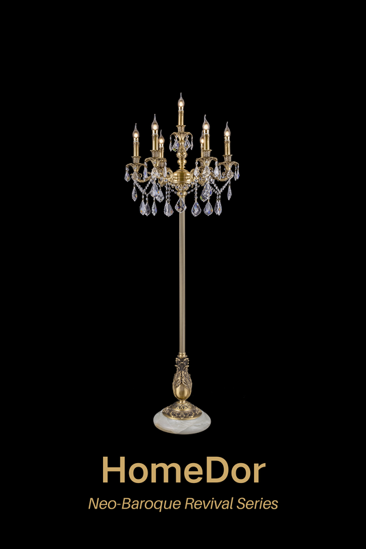 HomeDor Neo-Baroque Revival Series Luxury Brass Floor Lamp