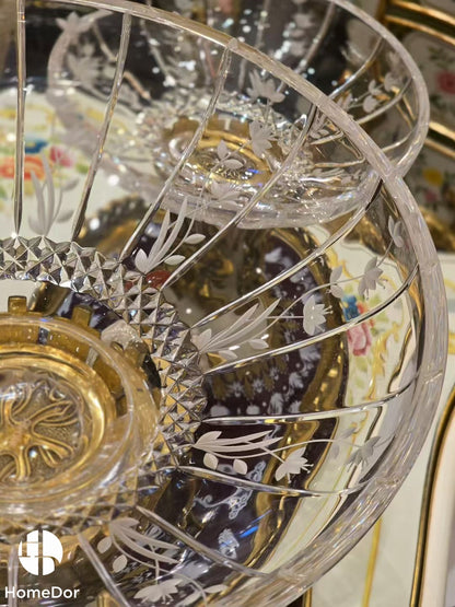 HomeDor × FH&amp;Home | Colección Praga: Exquisita bandeja de frutas de cristal con forma de grulla oriental 