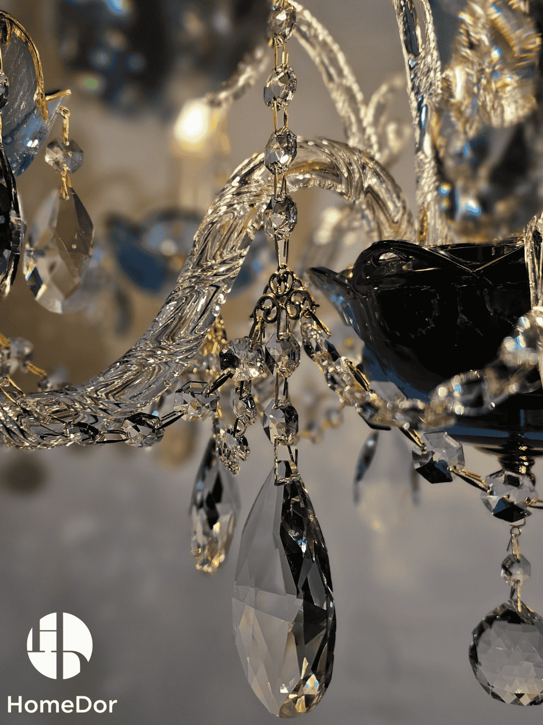Premium Luxury French Blue Handcrafted Crystal Candle Chandelier5