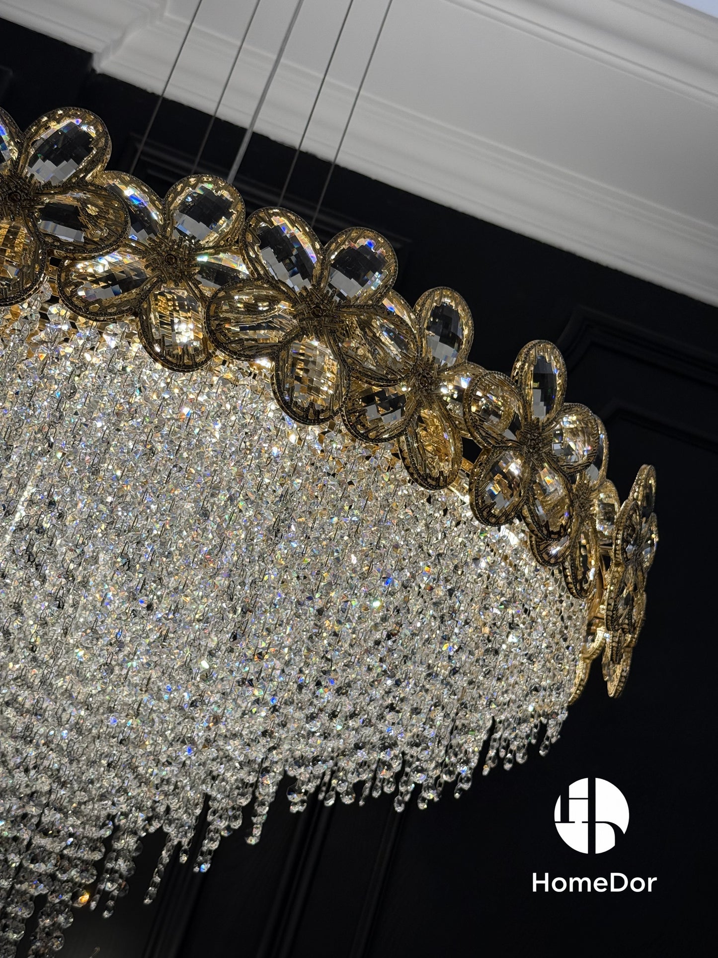 Premium Modern Flower Crystal Tassel Chandelier
14