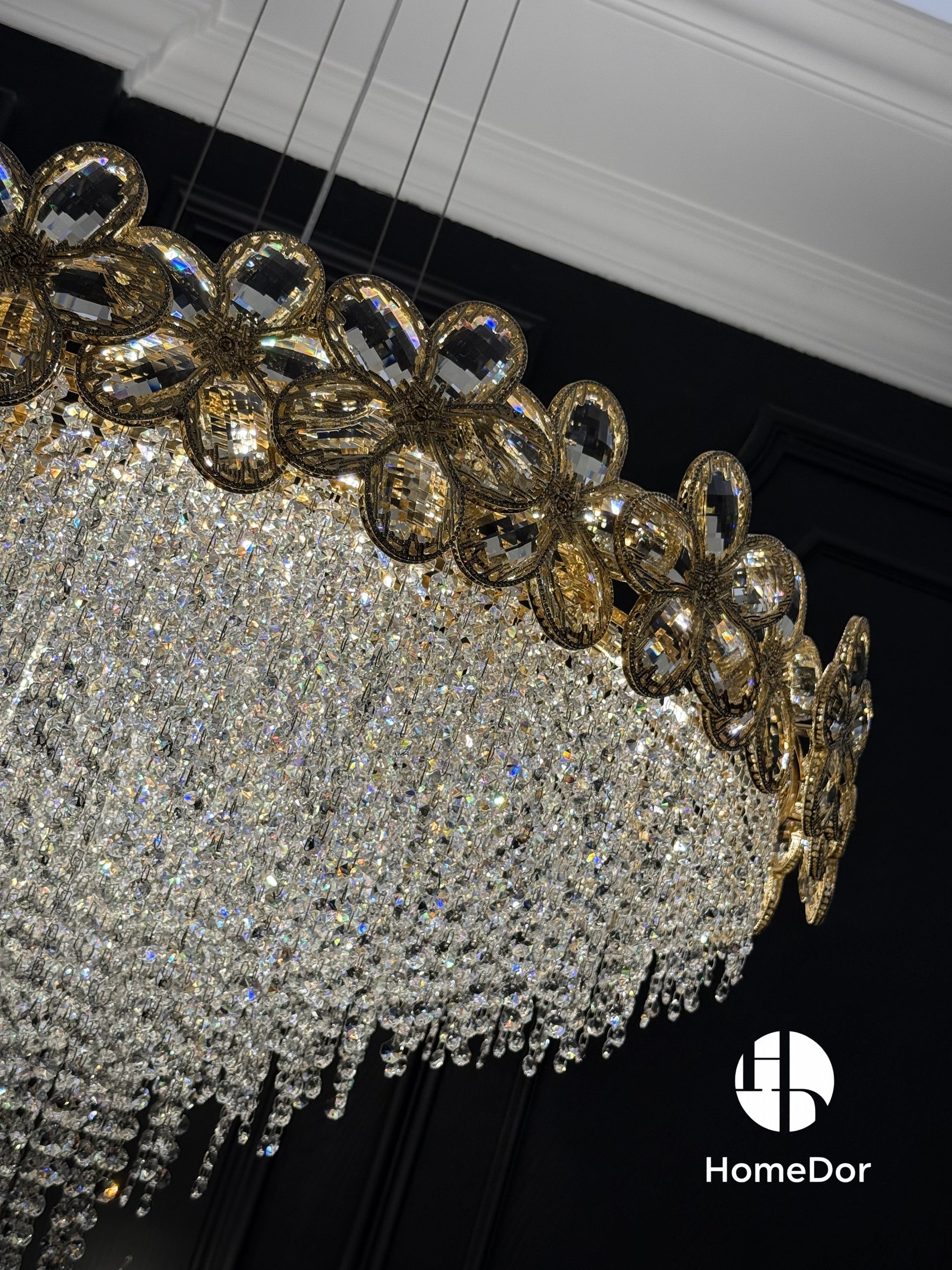 Premium Modern Flower Crystal Tassel Chandelier
14