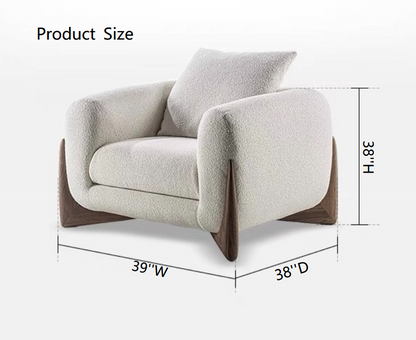 HomeDor Wabi-sabi White Fleece Fabric Sofa