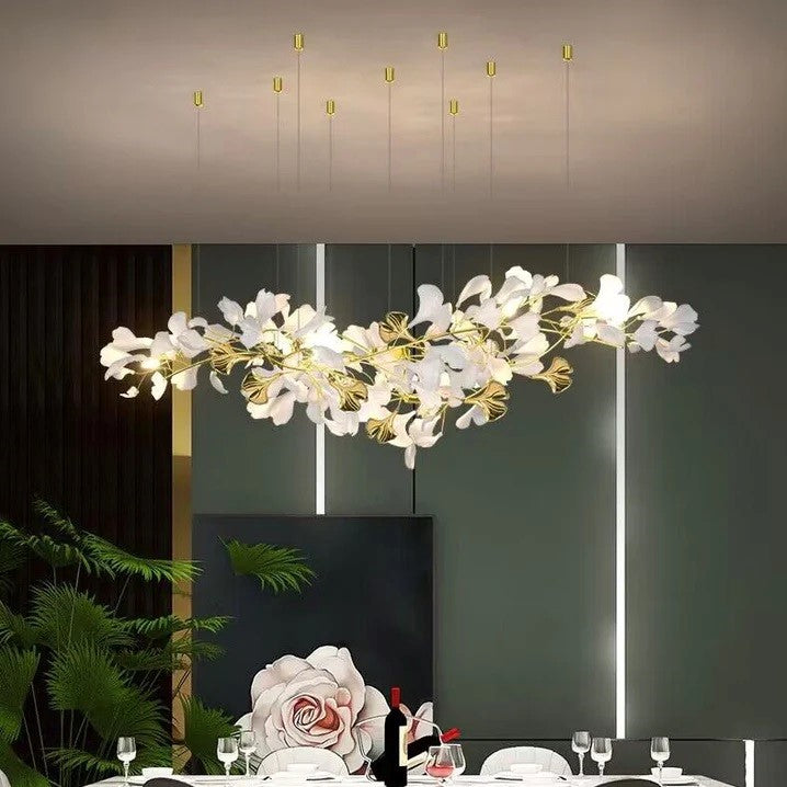 HomeDor Linn Petal-shaped Branch Chandelier in white